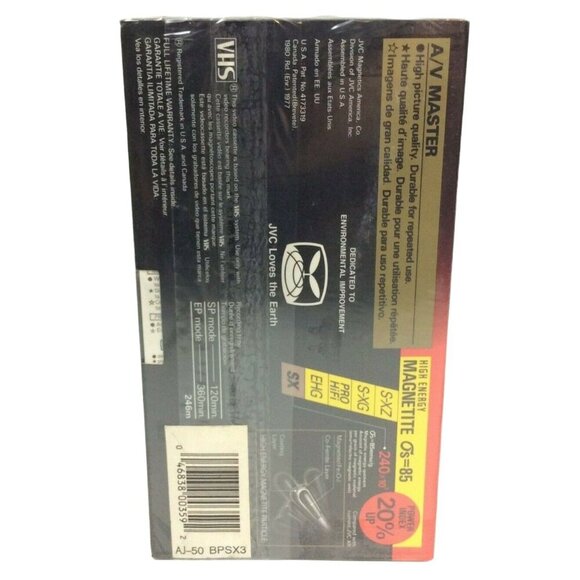 JVC VHS Video Tapes 3 Pack: 1 T-120 EHG & 2 T-120 SX High Energy Factory Sealed - Picture 3 of 4